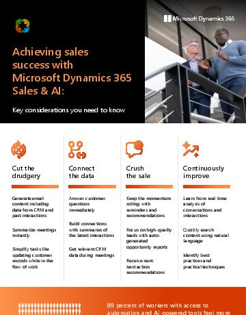Achieving sales success with Microsoft Dynamics 365 Sales & AI