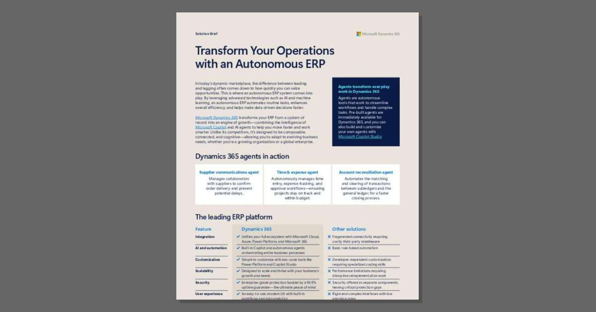 Transform Your Operations with an Autonomous ERP