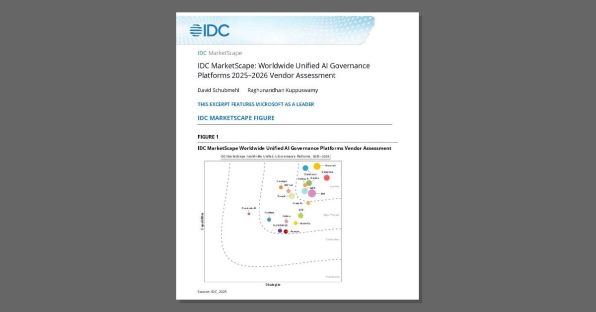 IDC MarketScape: Worldwide Unified AI Governance Platforms 2025-2026 Vendor Assessment